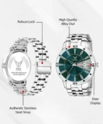 FOGG 2038-OLIVE 2038-OLIVE DAY & DATE Analog Watch  - For Men - Image 3