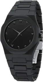 K&K Arabic Aura Matte Charcoal Ultra Lightweight & Modern Timepiece Trendy Arabic Aura Analog Watch  - For Men