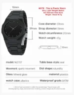 K&K Arabic Aura Matte Charcoal Ultra Lightweight & Modern Timepiece Trendy Arabic Aura Analog Watch  - For Men - Image 3