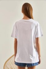 WILDENIC 100% Cotton Printed White T-Shirt for Women | Soft & Breathable Round Neck Tee | Stylish Casual Wear for Daily Use Balance - Image 2
