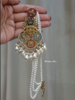 Gold Plated, Premium Multi Stylish Chandbali Jhumka - Image 2
