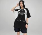 Twinkle Black Cotton Printed Loose Fit T-Shirt for Women and Girls, Half Sleeve Casual Top, Stylish T Shirt