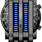 MASTOP Men's Lava Stainless Steel Lava RED LED Digital Bracelet Watch