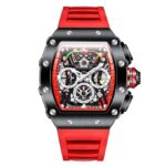 Giordano Multifunction Watch for Men with Day, Date, and 24-Hour Sub-Dial, Water Resistant Square Dial Unique Design