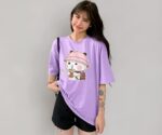 Pure Cotton Oversized Fit Drop Shoulder Latest Aesthetic & Cool Graphic Printed Half Sleeve Tshirt for Women |Trendy Tees |Casual Loose Korean T-Shirt