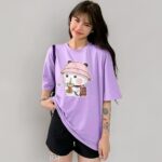 Pure Cotton Oversized Fit Drop Shoulder Latest Aesthetic & Cool Graphic Printed Half Sleeve Tshirt for Women |Trendy Tees |Casual Loose Korean T-Shirt