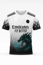 ONE 7 Printed Men Round Neck White, Black T-Shirt