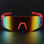 NuVew Sports, Wrap-around Sunglasses (For Men & Women, Red, Golden)