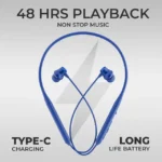 TECHFIRE T60 Pro Bullets Wireless Z Bass Edition headphone with Magnetic On Off Anc Enc Bluetooth Headset (Blue, In the Ear) - Image 6