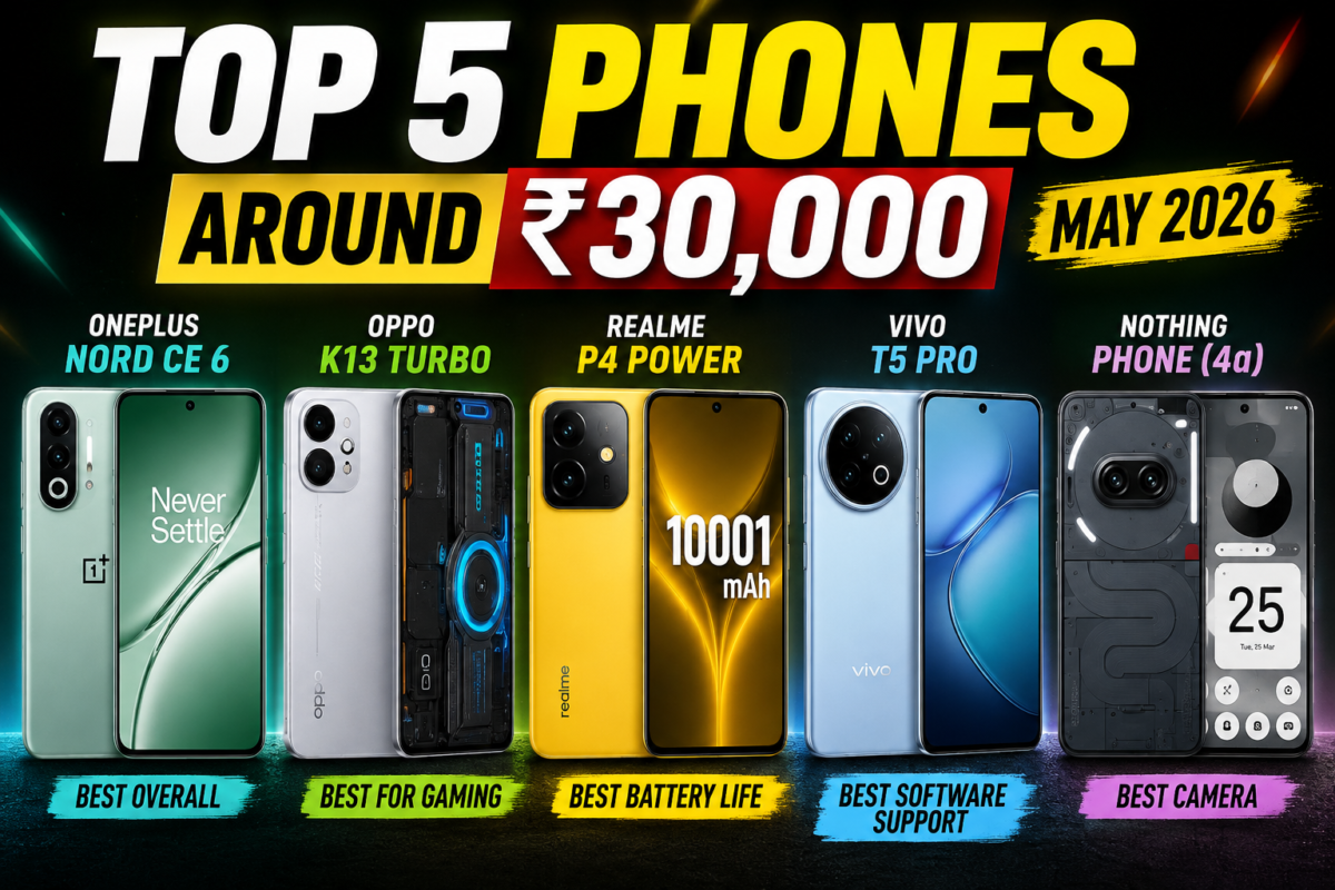 Top 5 Best Smartphones Under ₹30,000