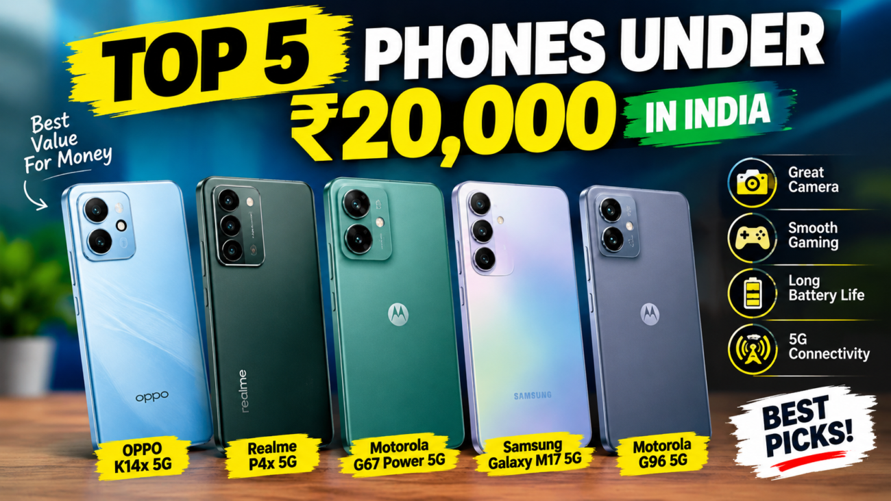 Top 5 Phones Under ₹20,000